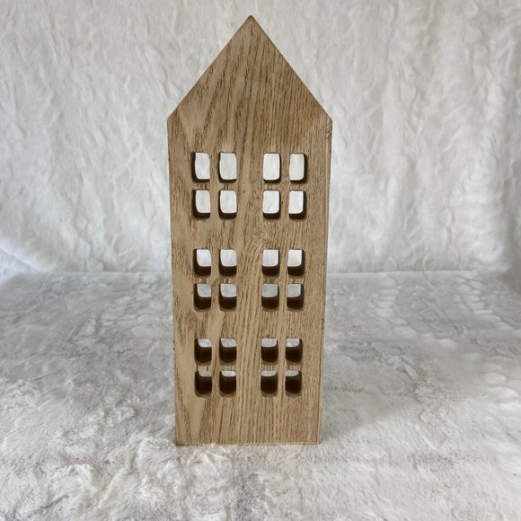 Folk Art Country Farmhouse wood cutout House shelf sitter - Picture 3 of 6